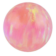 Light pink synthetic opal replacement ball for 14k gold barbell, pale rosy hue with golden flash