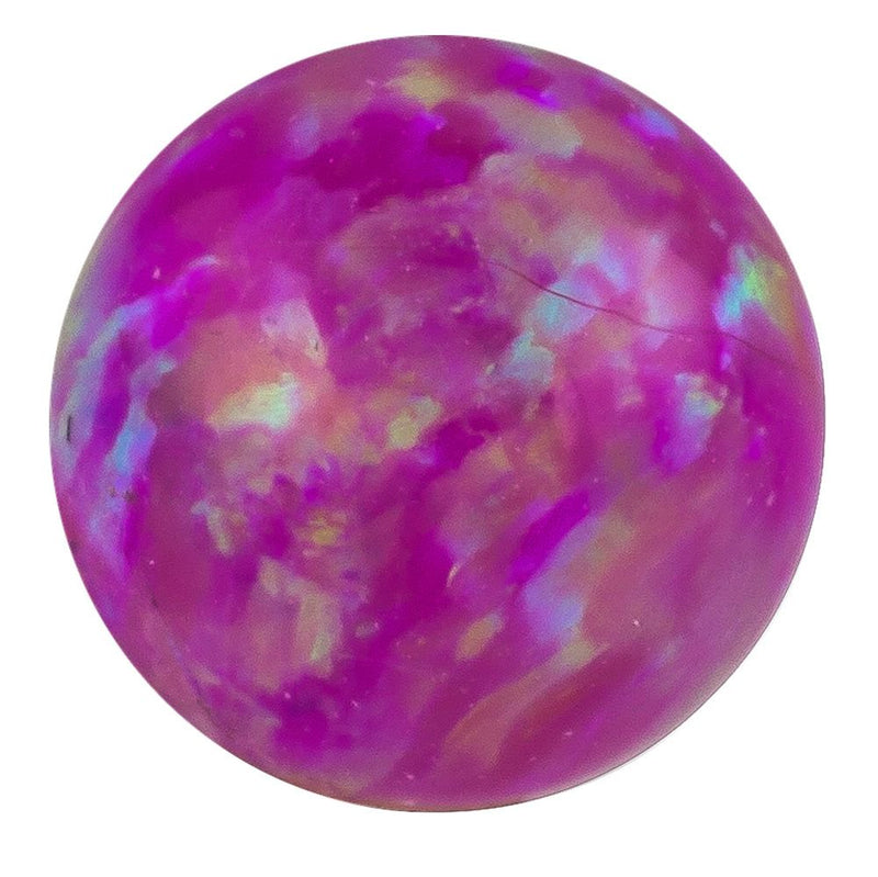 Purple synthetic opal replacement ball for 14k gold body jewelry with multicolor iridescent flash