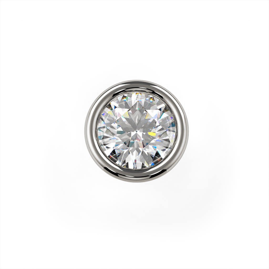 2mm Dainty Diamond Bezel Nose Ring Stud