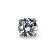 Close-up of 2.5mm AAA cubic zirconia in 4-prong martini setting, showcasing facet sparkle