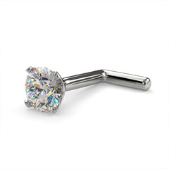 14k White Gold / L Post / 20G