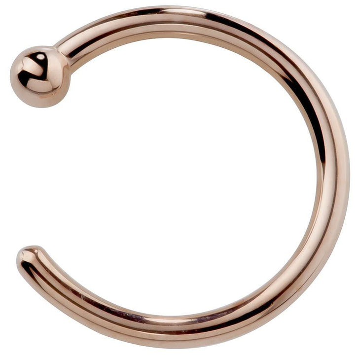 14K Gold Nose Hoop-14K Rose Gold   20G   3 8"