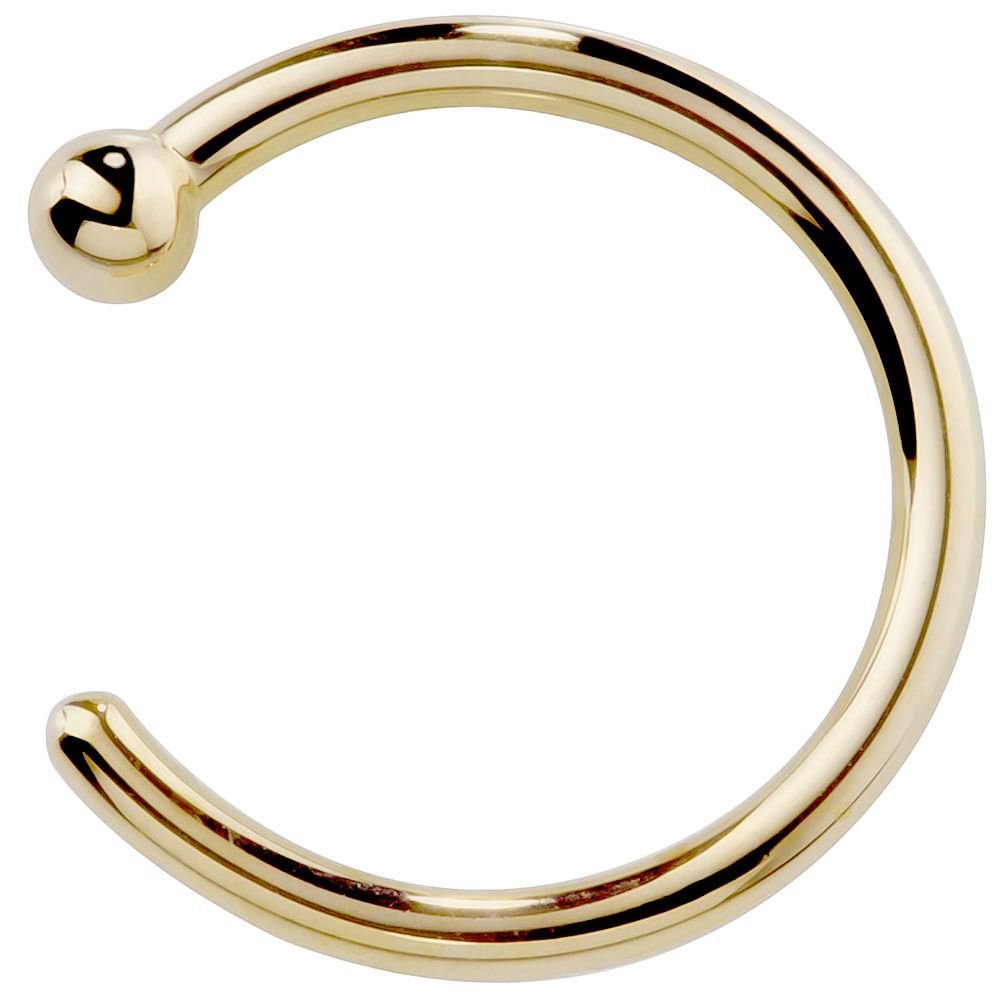 14K Gold Nose Hoop-14K Yellow Gold   20G   5 16