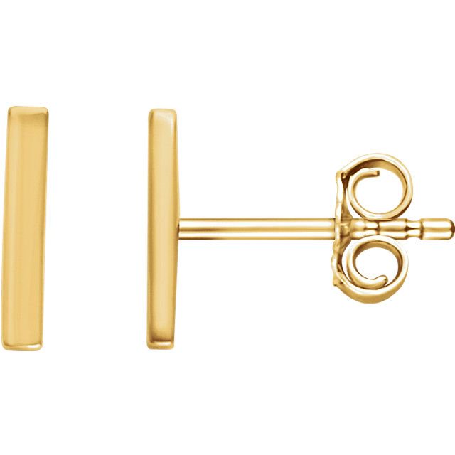 Bar 14K Gold Earrings-14K Yellow Gold