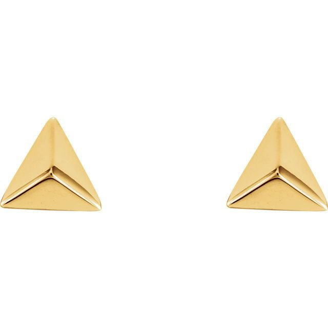 Pyramid 14K Gold Earrings