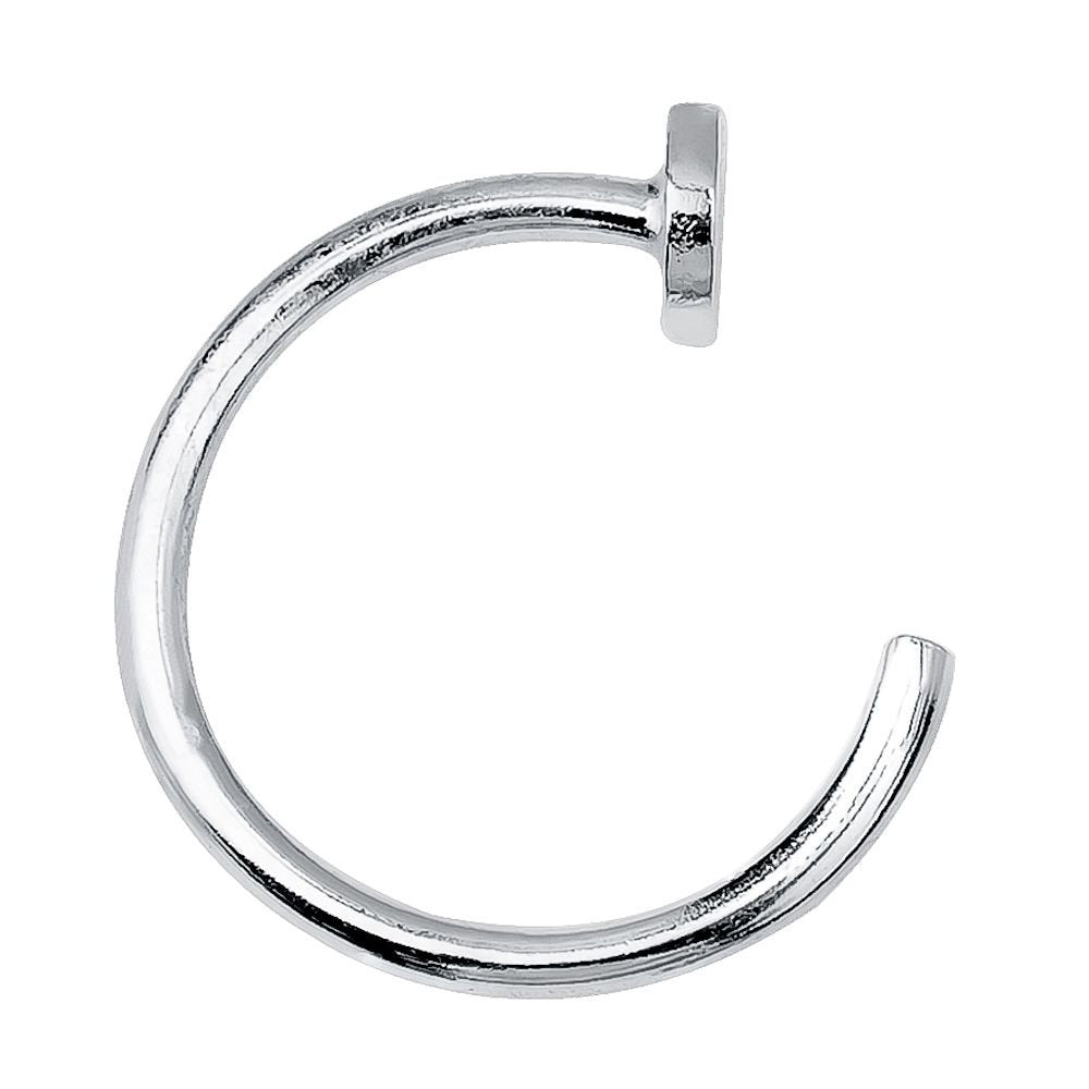 Implant Grade Titanium D-Shaped Flat Circle Top Nose Hoop - BM25.com