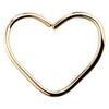 14K yellow gold heart seamless hoop seam ring, front view on white background