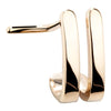 14K yellow gold faux double hoop nose ring front view showing twin half-hoop design and stud post