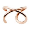 14k rose gold criss cross X band ear cuff, front view highlighting warm pink-gold tone