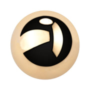 14K yellow gold replacement ball for captive bead ring, close-up showing polished finish