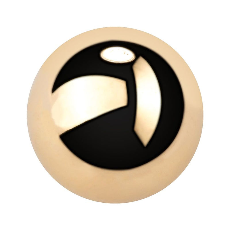 14K yellow gold replacement ball for captive bead ring, close-up showing polished finish