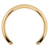 14k yellow gold 1mm thin band ear cuff, polished open-band front view