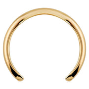 14k yellow gold 1mm thin band ear cuff, polished open-band front view