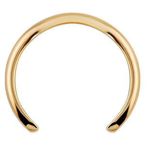 14k yellow gold 1mm thin band ear cuff, polished open-band front view