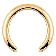 14k yellow gold 1.5mm band ear cuff, smooth polished finish, front view on white background