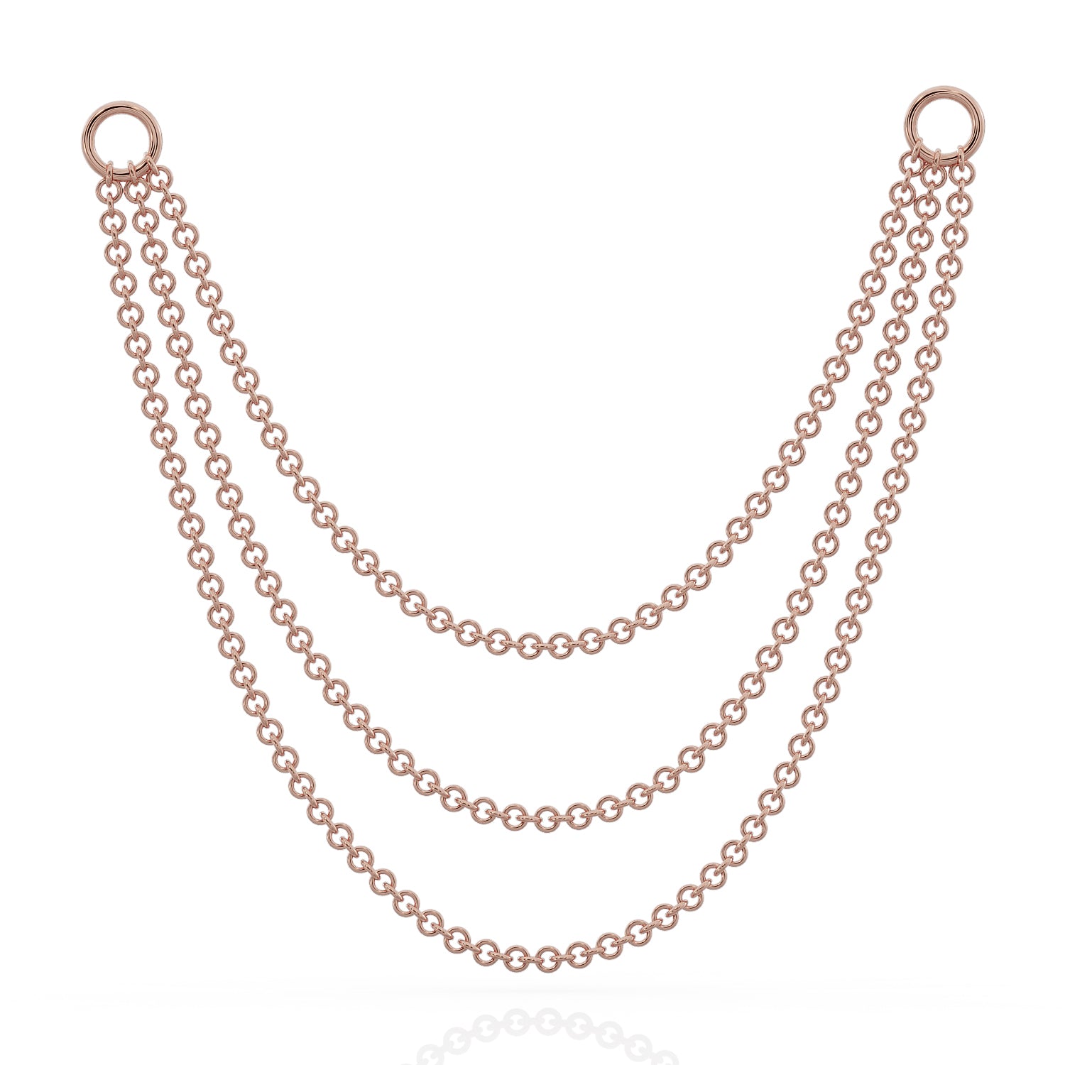 Three Link Chains Piercing Jewelry Add-on Accessory-Rose Gold   65mm