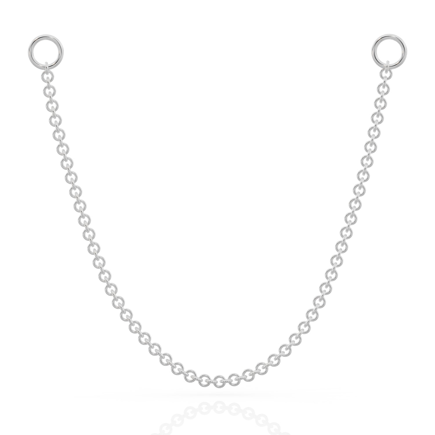 Link Chain Piercing Jewelry Add-on Accessory-White Gold   75mm