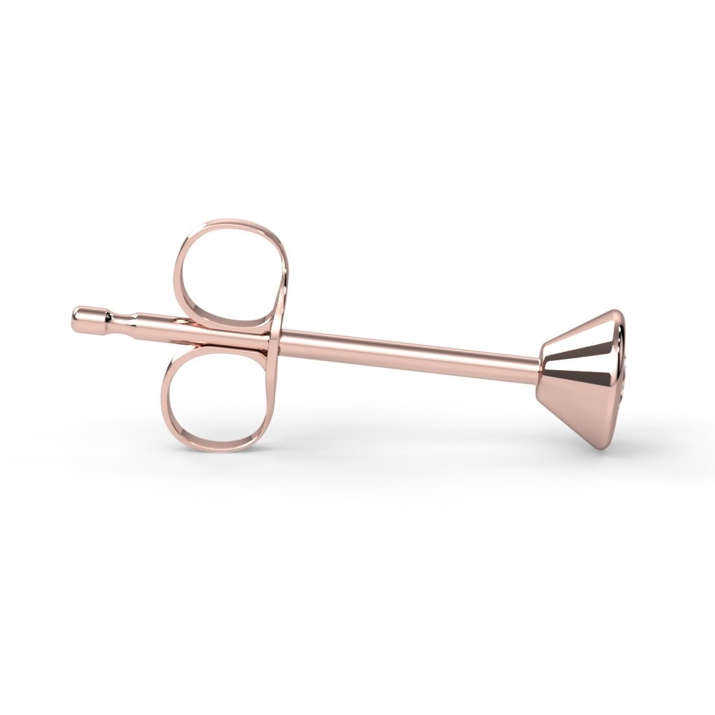 Tiny Diamond Low-Profile Bezel 14K Gold Earring
