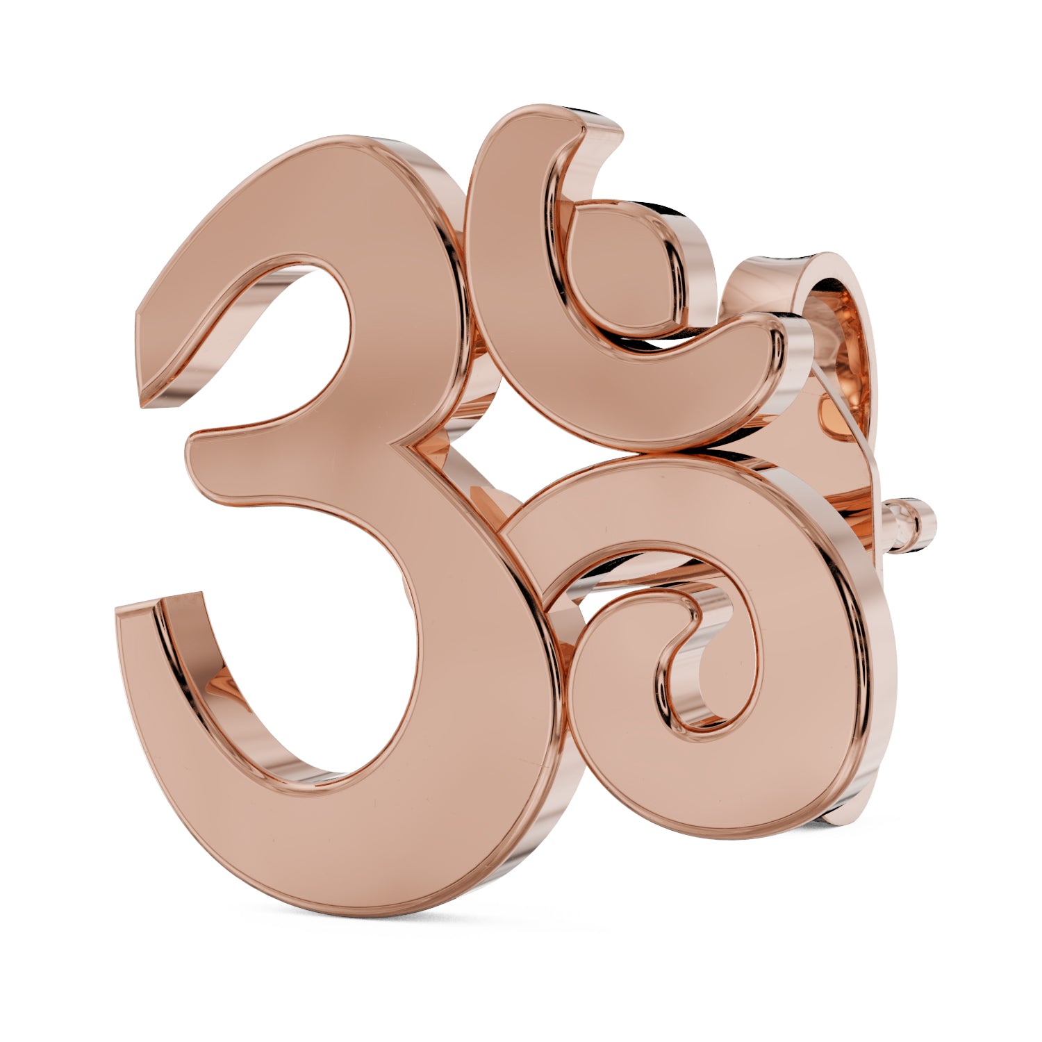Om Ohm 14k Gold Stud Earring-14k Rose Gold