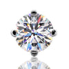 Close-up top-down view of 3.5mm round diamond in four-prong basket setting showing full sparkle