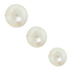Close-up of three genuine cultured pearl replacement beads showing natural luster and surface texture