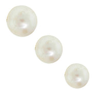 Close-up of three genuine cultured pearl replacement beads showing natural luster and surface texture