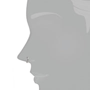 Platinum nose hoop ring shown on side-profile mannequin face to demonstrate fit and scale
