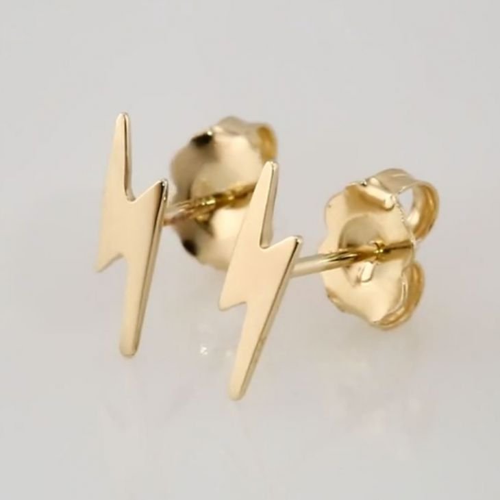Lightning Bolt 14K Gold Earrings
