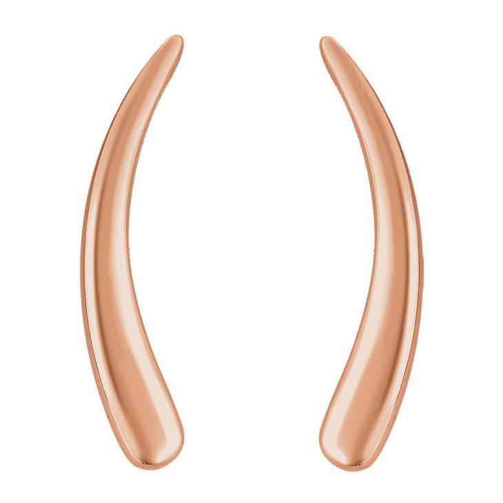 Curved 14K Gold Ear Climber Earrings
