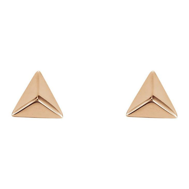 Pyramid 14K Gold Earrings