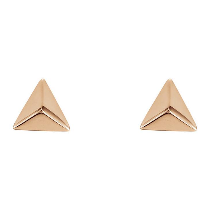 Pyramid 14K Gold Earrings