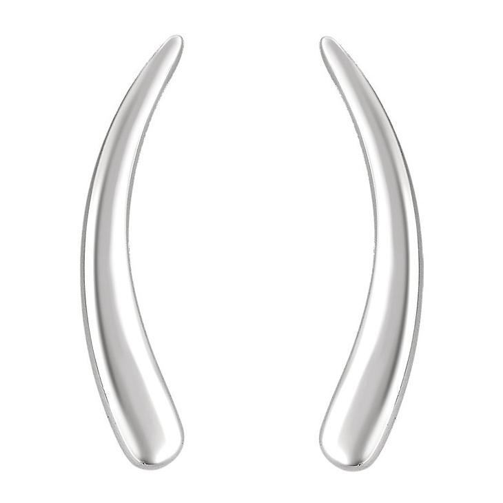 Curved 14K Gold Ear Climber Earrings
