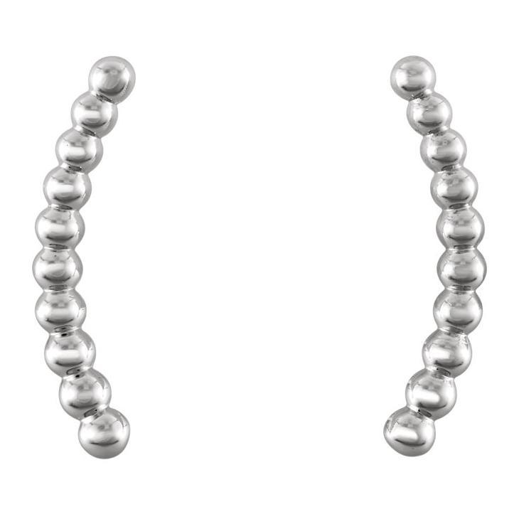 Beaded 14K Gold Ear Climber Earrings