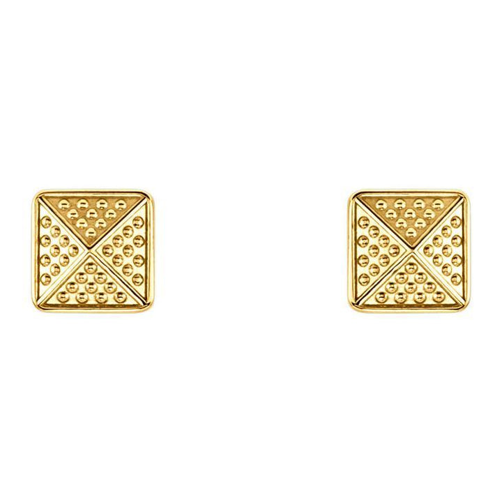 Beaded Pyramid 14K Gold Earrings
