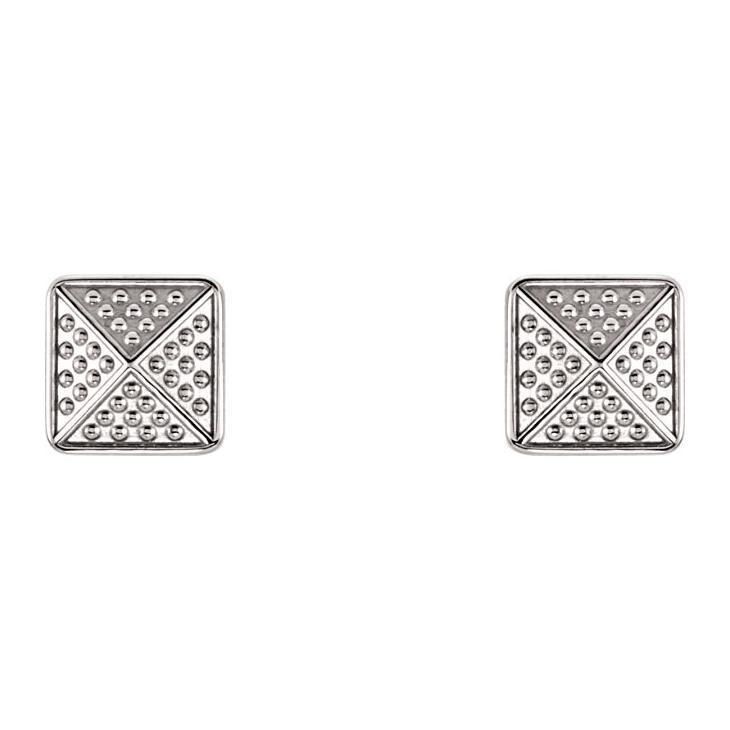 Beaded Pyramid 14K Gold Earrings