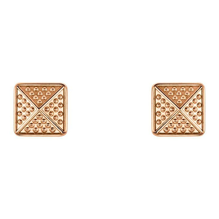 Beaded Pyramid 14K Gold Earrings