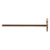 Side profile of 14K rose gold butterfly nose ring straight post showing full pin length