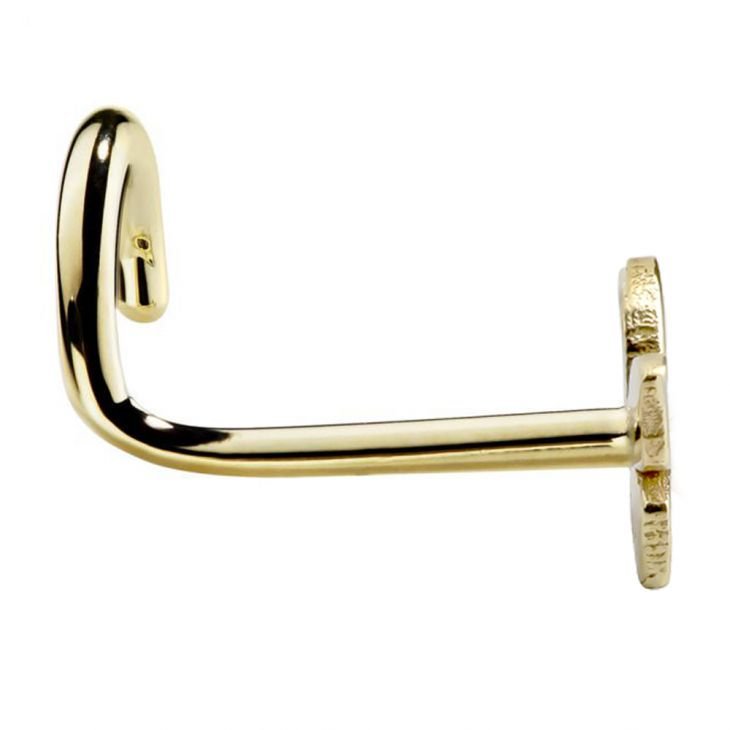 Reverse side view of 14K yellow gold butterfly nose bone showing flat post and charm back
