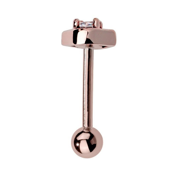 All Seeing Eye Charm 14K Gold Internal Stud Cartilage Earring