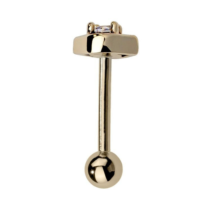 All Seeing Eye Charm 14K Gold Internal Stud Cartilage Earring