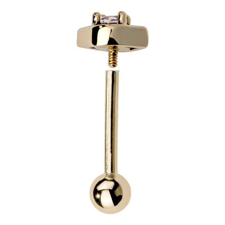 All Seeing Eye Charm 14K Gold Internal Stud Cartilage Earring