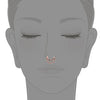 Rose gold beaded chain clicker ring illustrated as septum piercing, placement reference