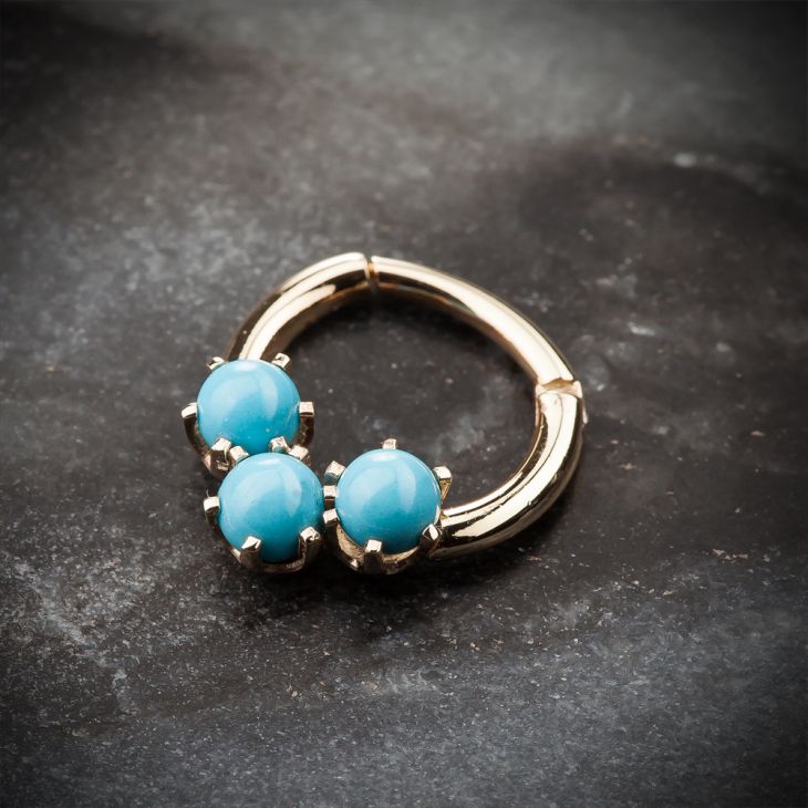 Turquoise Maya 14K Gold Clicker Ring