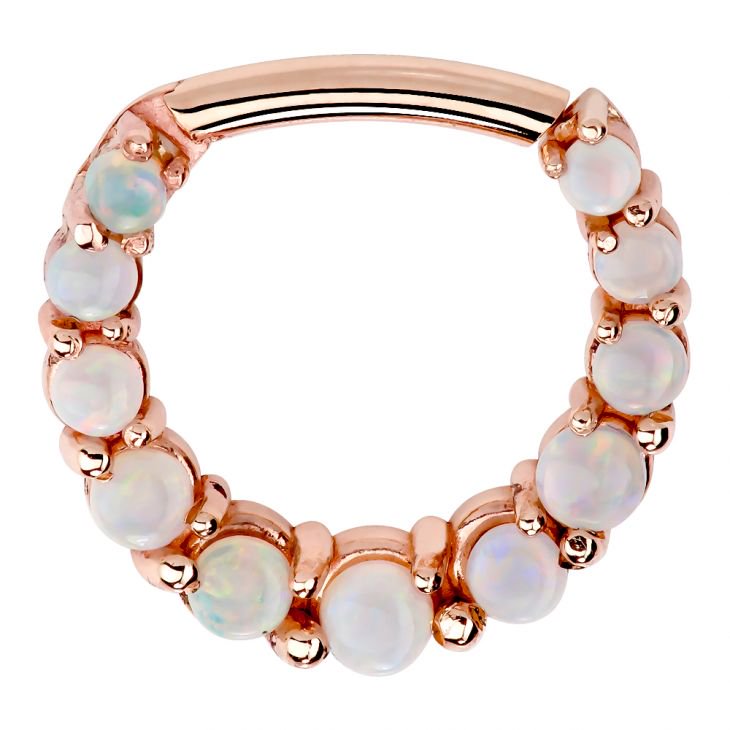 Imperial Opal 14k Gold Clicker Ring-14K Rose Gold   16G   5 16"