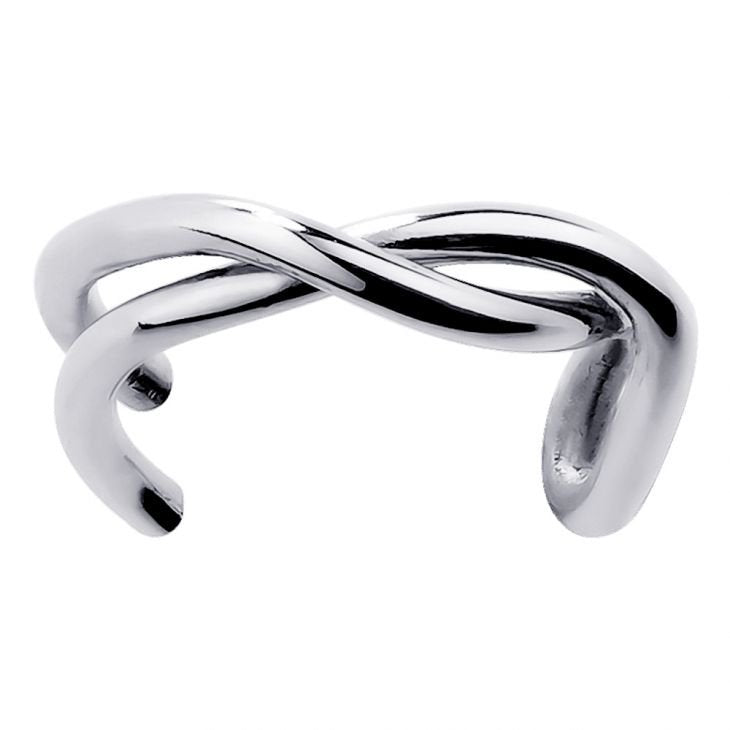 Twisted Band 14k Gold Non-Pierced Ear Cuff-White