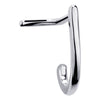 14K white gold faux hoop nose ring with L-shaped post, side view showing bright polished finish