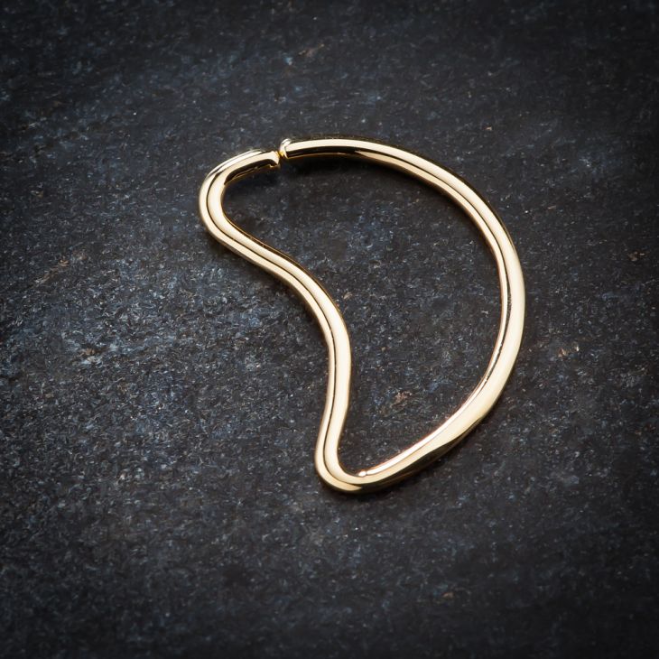 Moon 14K Gold Seamless Hoop Ring Daith or Rook Cartilage Earring