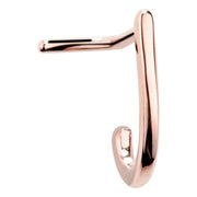 14K rose gold faux hoop nose ring with L-shaped post, front view showing warm pink-gold tone