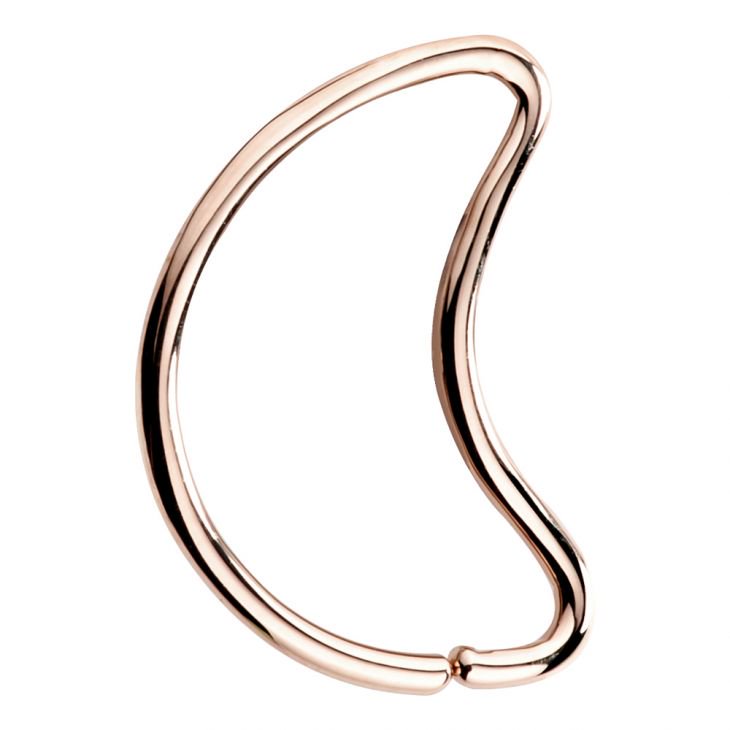 Moon 14K Gold Seamless Hoop Ring Daith or Rook Cartilage Earring-14K Rose Gold   20G   5 16