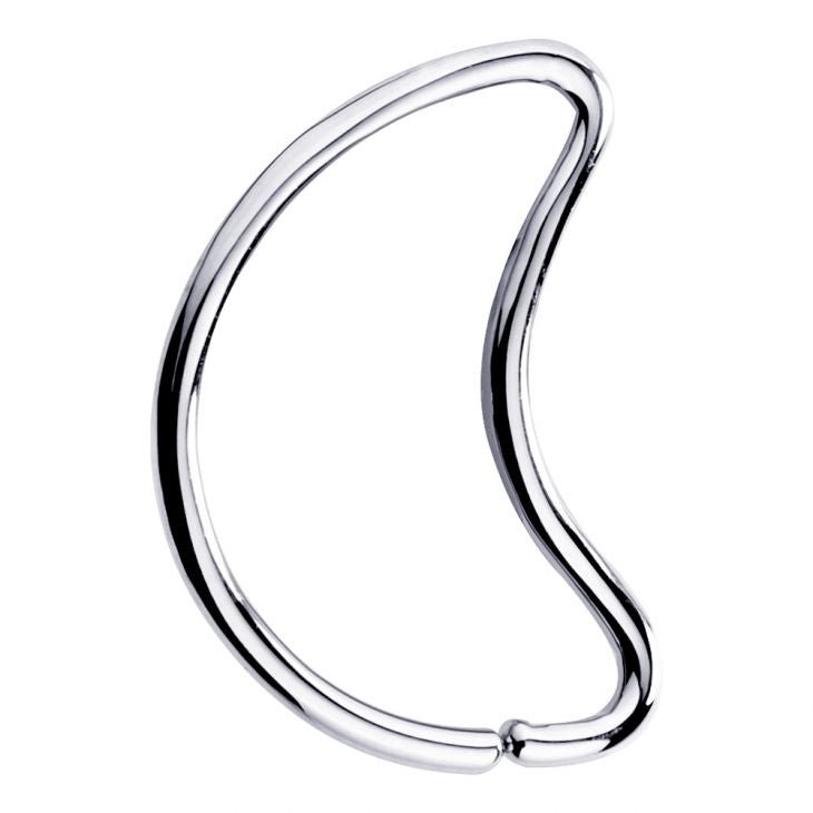 Moon 14K Gold Seamless Hoop Ring Daith or Rook Cartilage Earring-14K White Gold   20G   5 16"